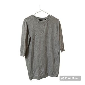 ATM Anthony Thomas Melillo Sweatshirt Dress Heather Gray Crew Pockets